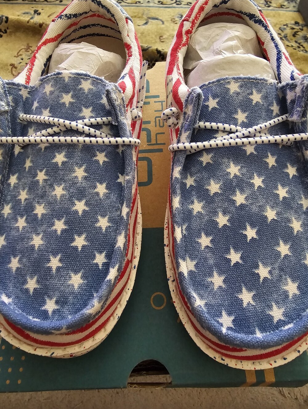 Hey Dude Toddler Shoes Wally Stars N Stripes Boys C10 New